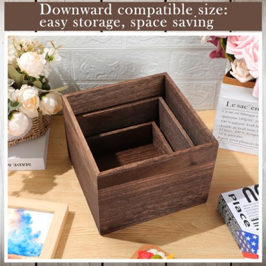 6 Pcs Wood Display Risers Rust - Display Risers Set 评论和价格