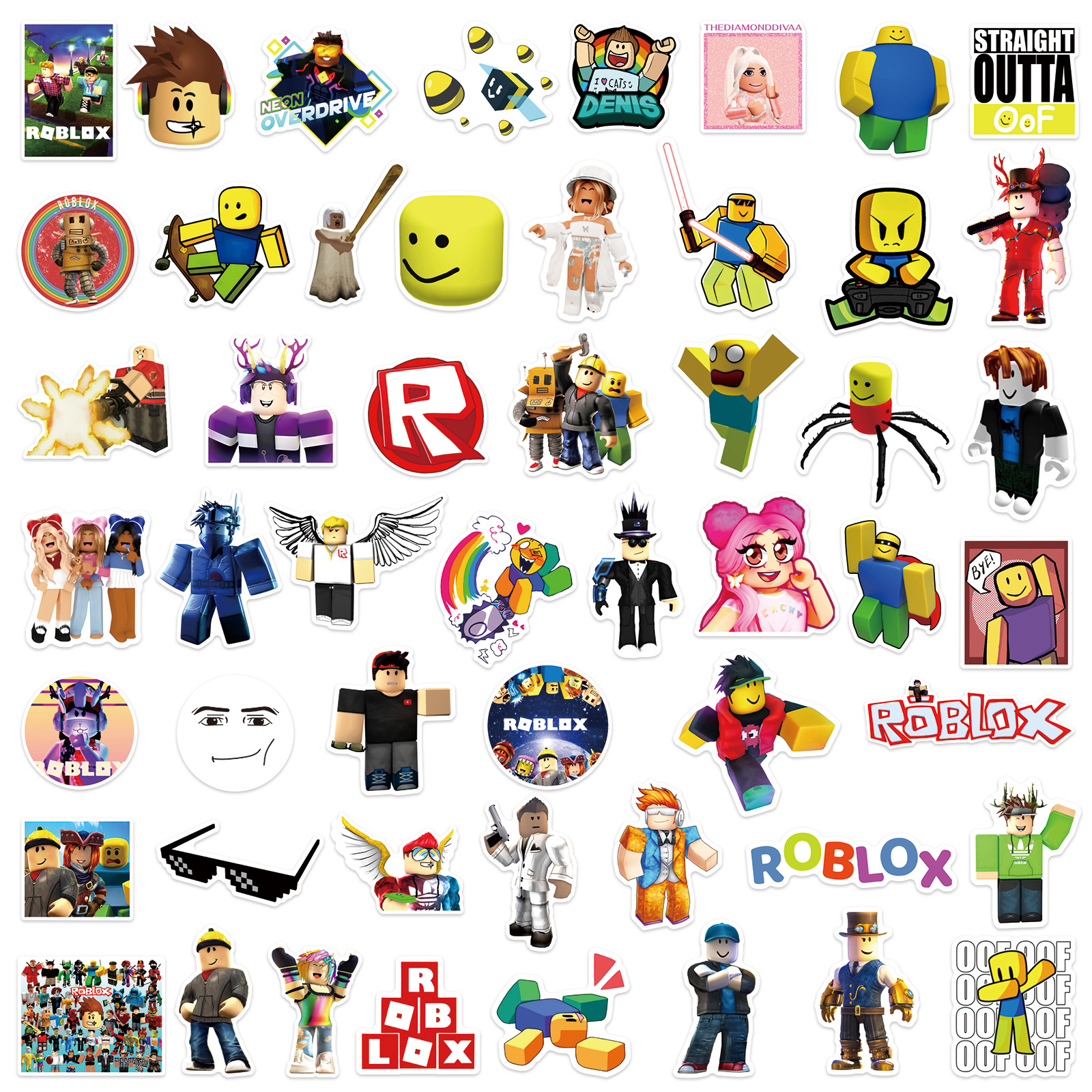 50pcs Roblox Unique Waterproof - Vinyl Figure Blank 评论和价格