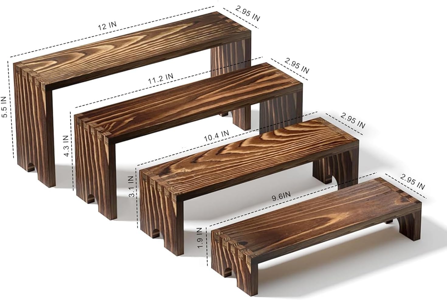 2 Tier Wooden Cupcake Stand Se - Display Risers Set 评论和价格