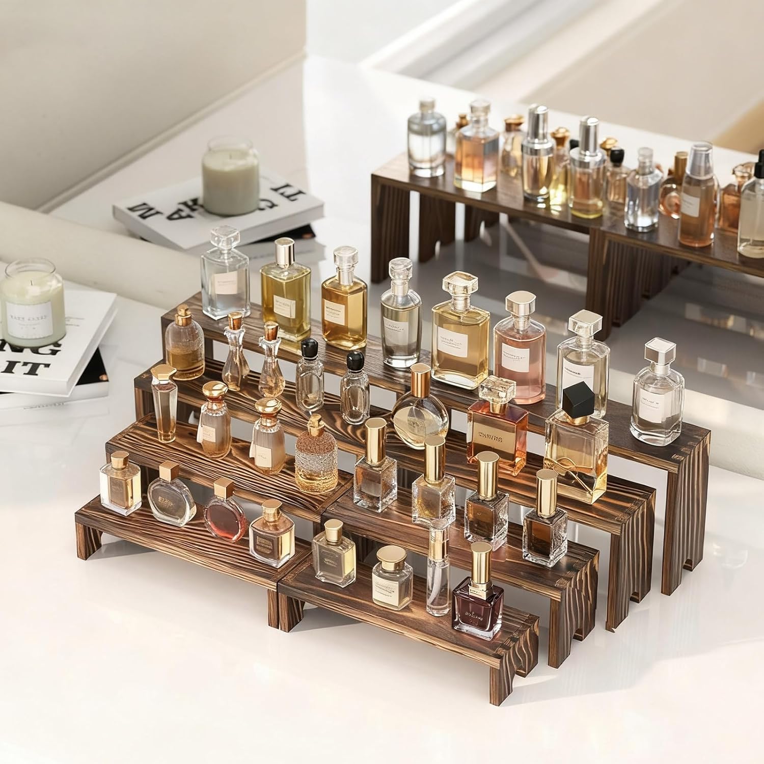 2 Tier Wooden Cupcake Stand Se - Display Risers Set 评论和价格