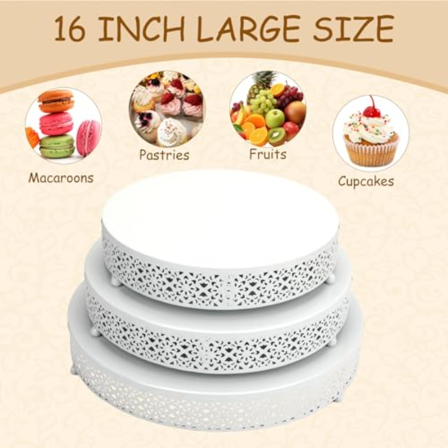 3 Pcs Cake Stands Set 16'' 14' - Display Risers Set 评论和价格