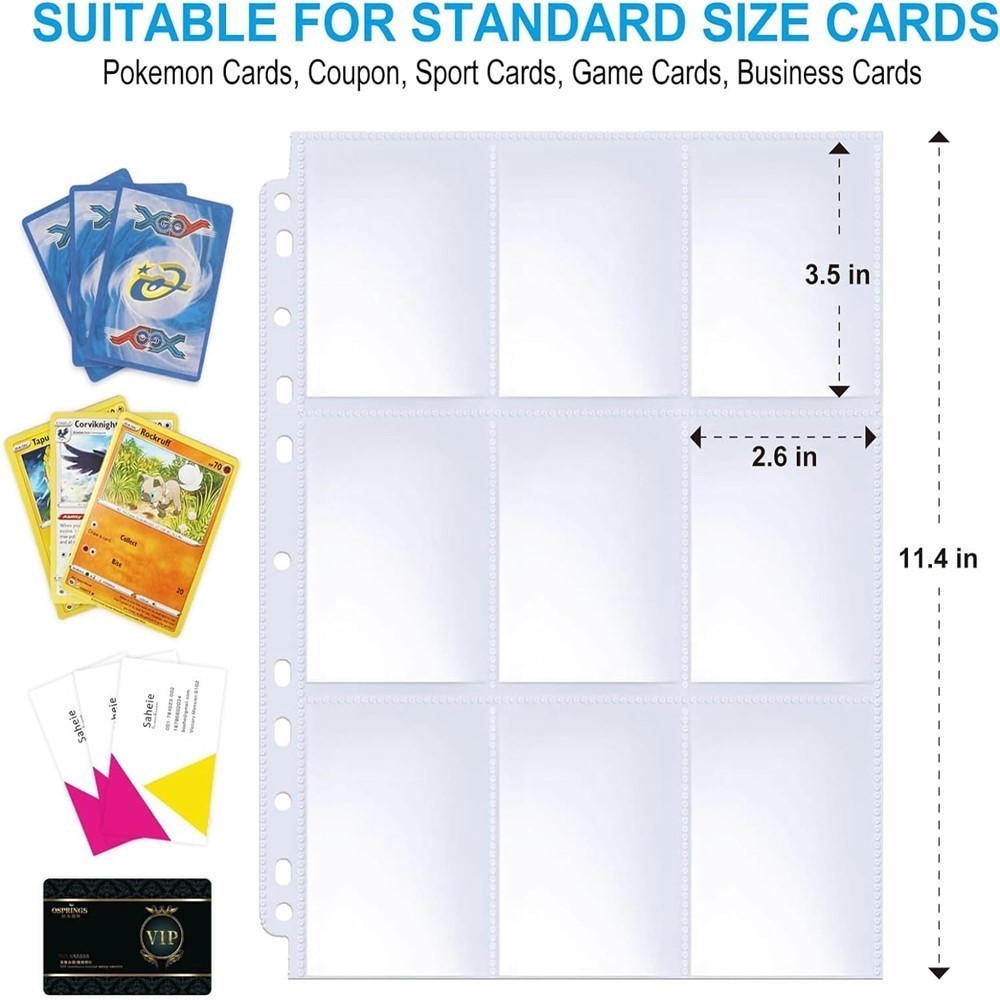 50 Sheets 9 Pocket Single Side - Trading Card Binder 评论和价格
