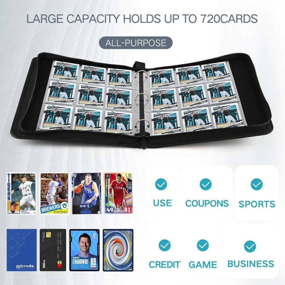 Premium 720 Double Sided Pocke - Trading Card Binder 评论和价格