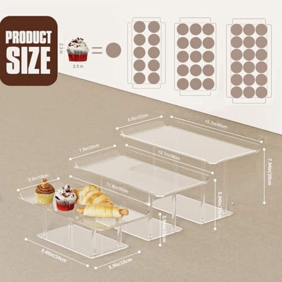 3 Pack Dessert Table Display S - Display Risers Set 评论和价格