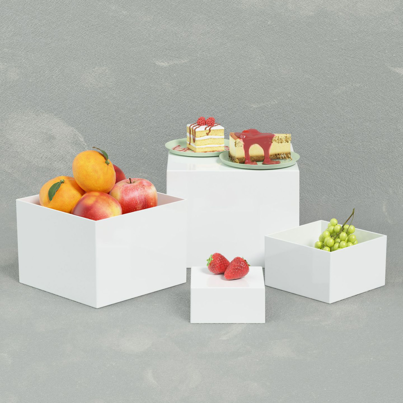 6x Acrylic Buffet Riser Desser - Display Risers Set 评论和价格