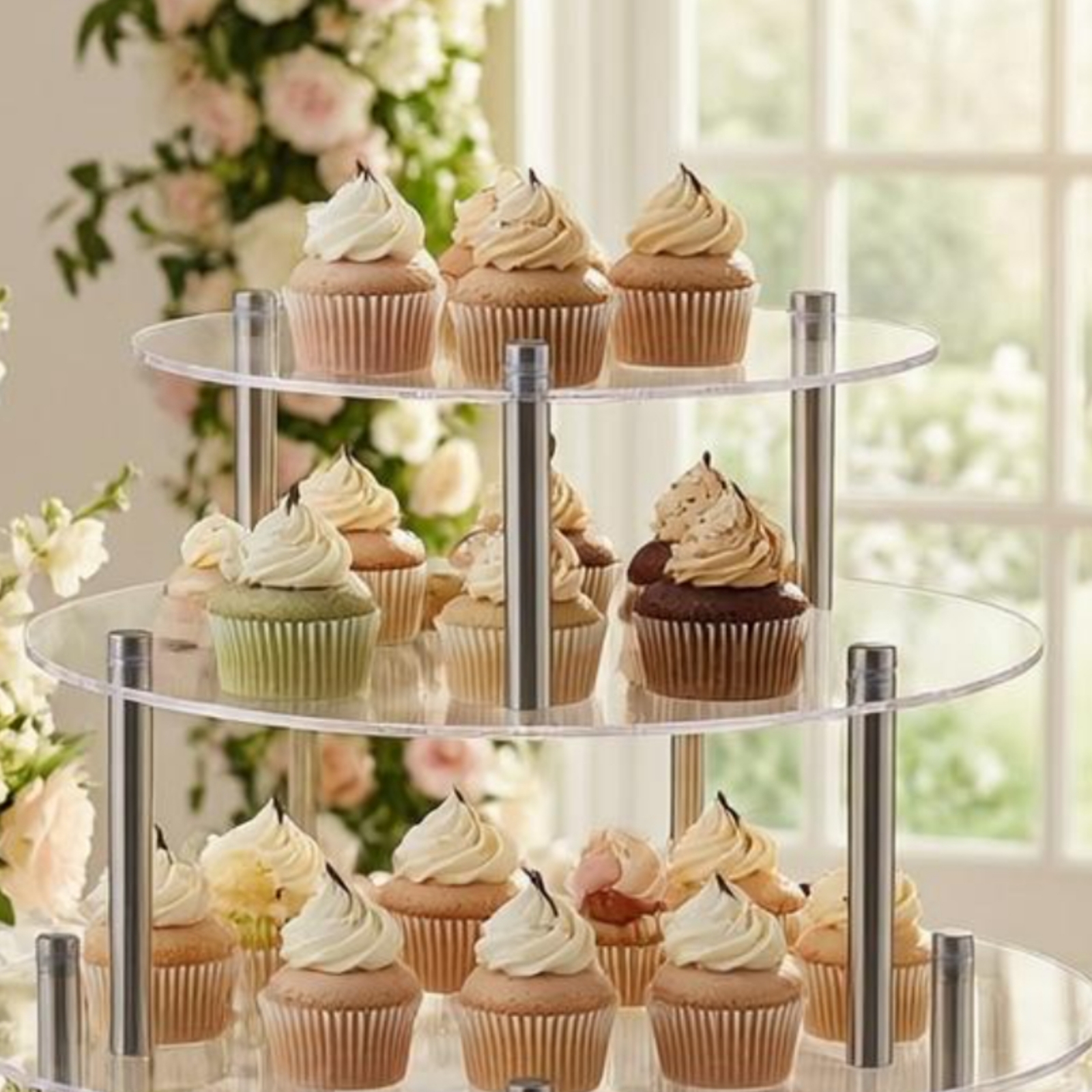 Acrylic Cake Stand Cylindrical - Display Risers Set 评论和价格
