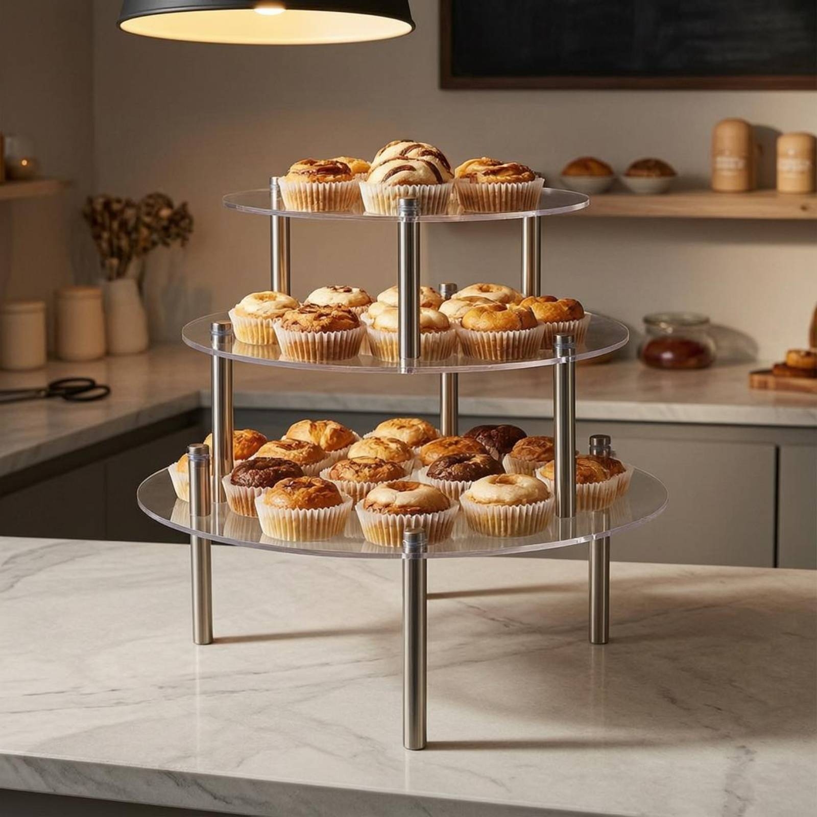 Acrylic Cake Stand Cylindrical - Display Risers Set 评论和价格