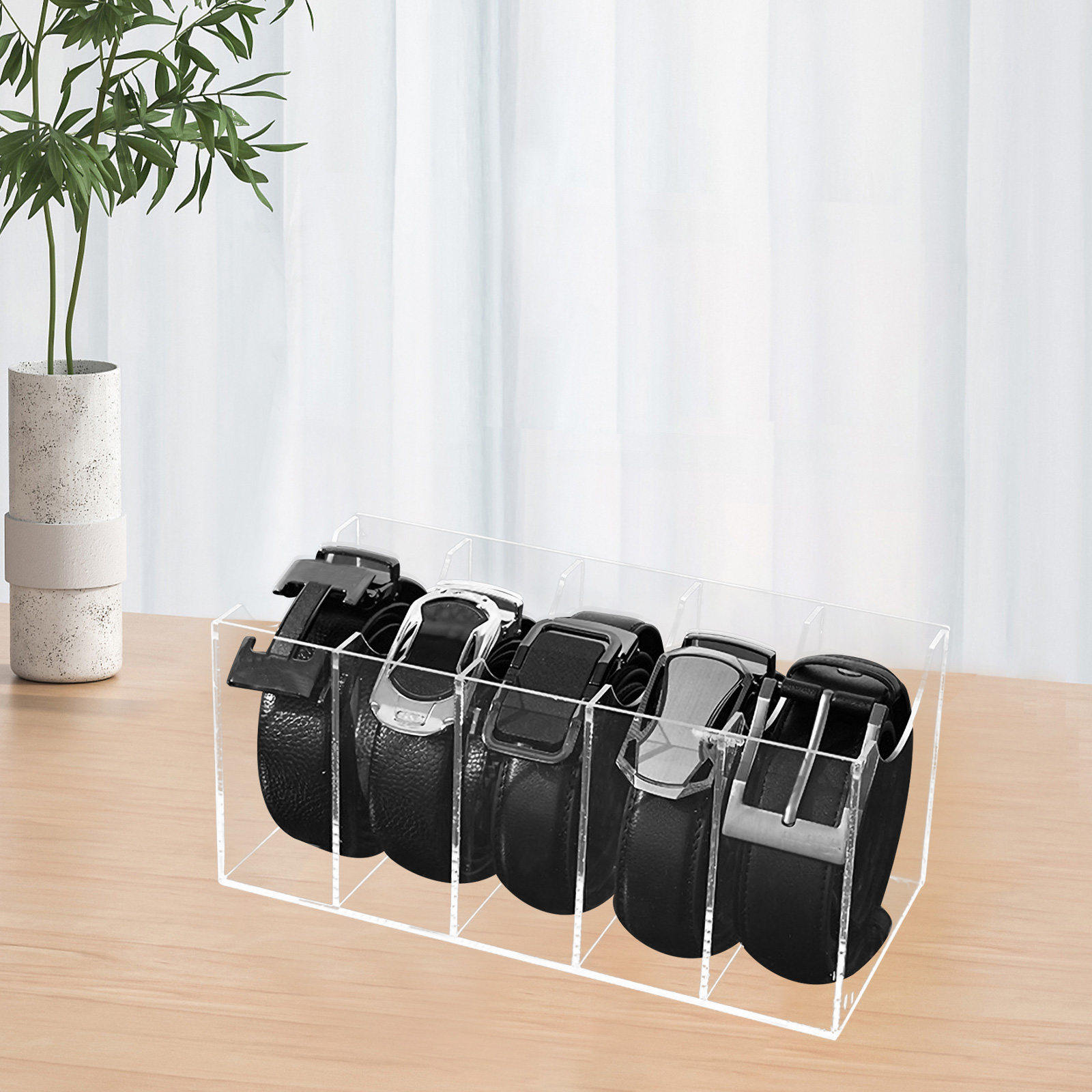 5-Compartment Acrylic Belt Org - Display Case Acrylic 评论和价格