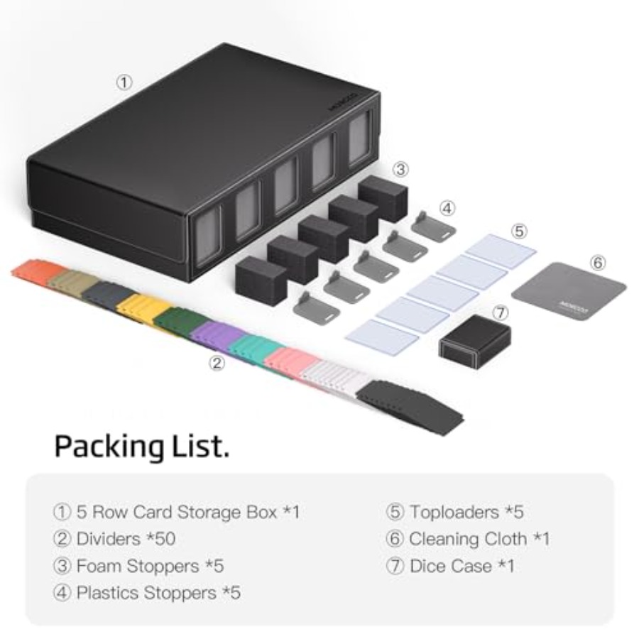 Trading Card Storage Box 5-Row - Card Top Loader 评论和价格