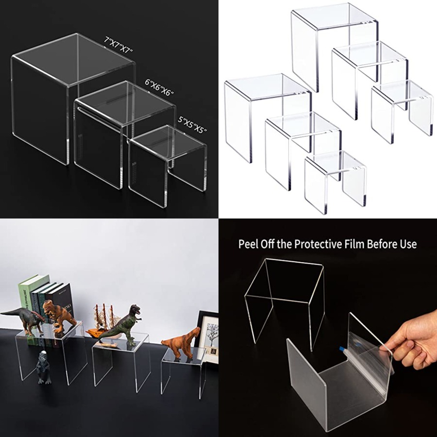 Clear Acrylic Display Risers 2 - Display Risers Set 评论和价格
