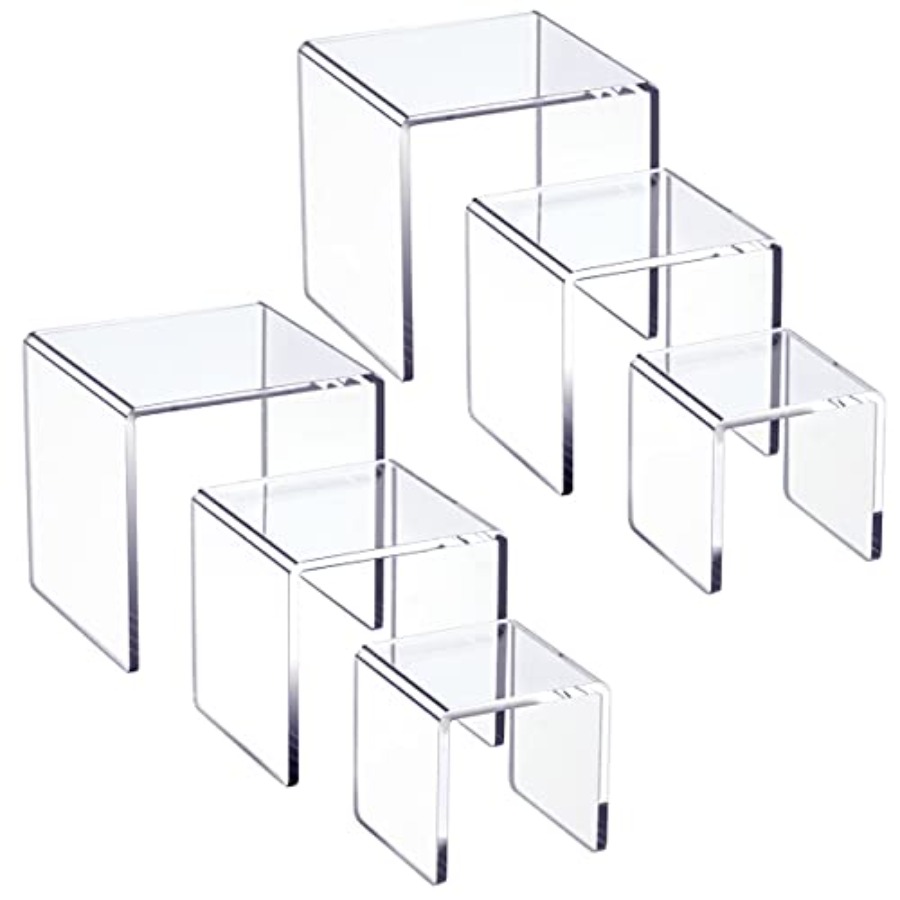 Clear Acrylic Display Risers 2 - Display Risers Set 评论和价格