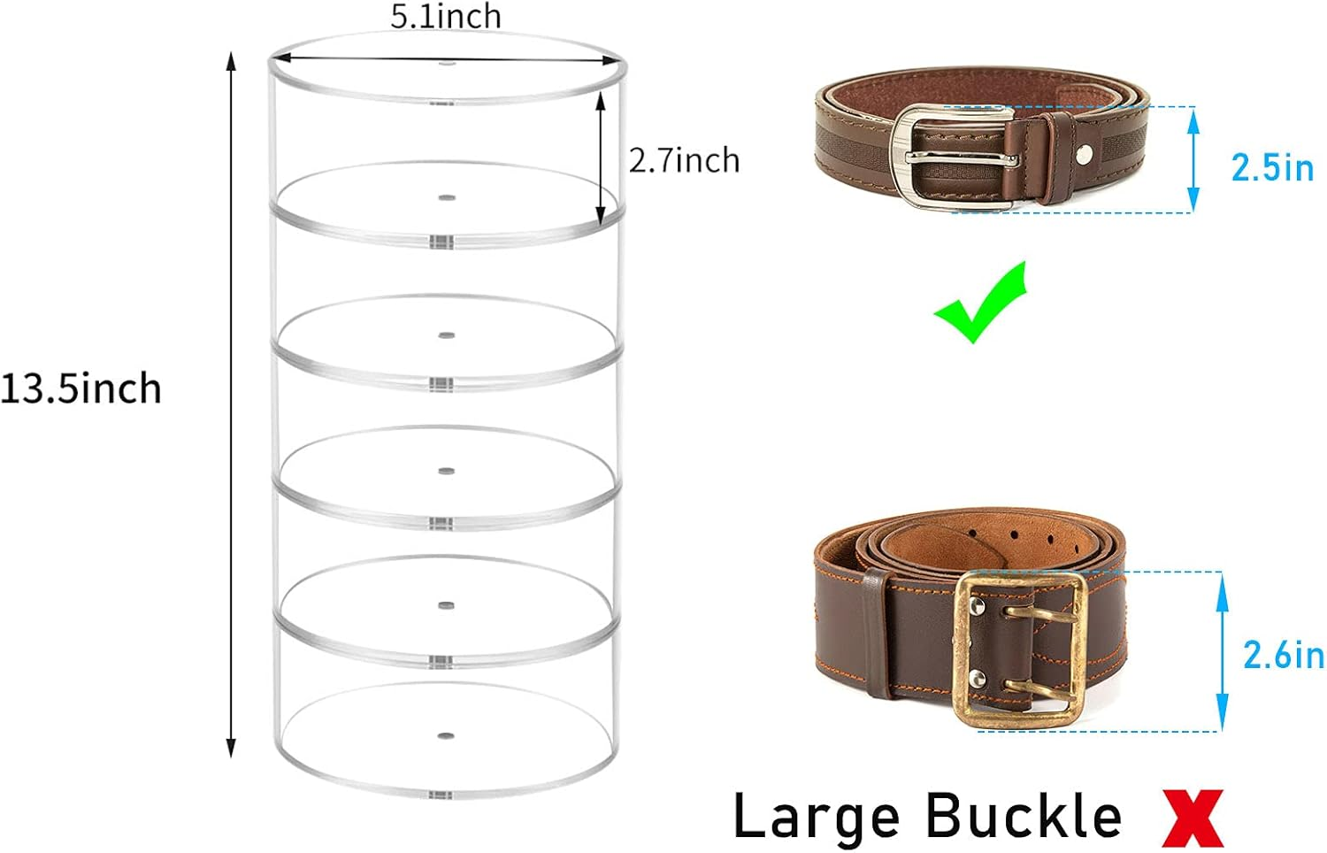 Belt Organizer, Acrylic Displa - Display Case Acrylic 评论和价格